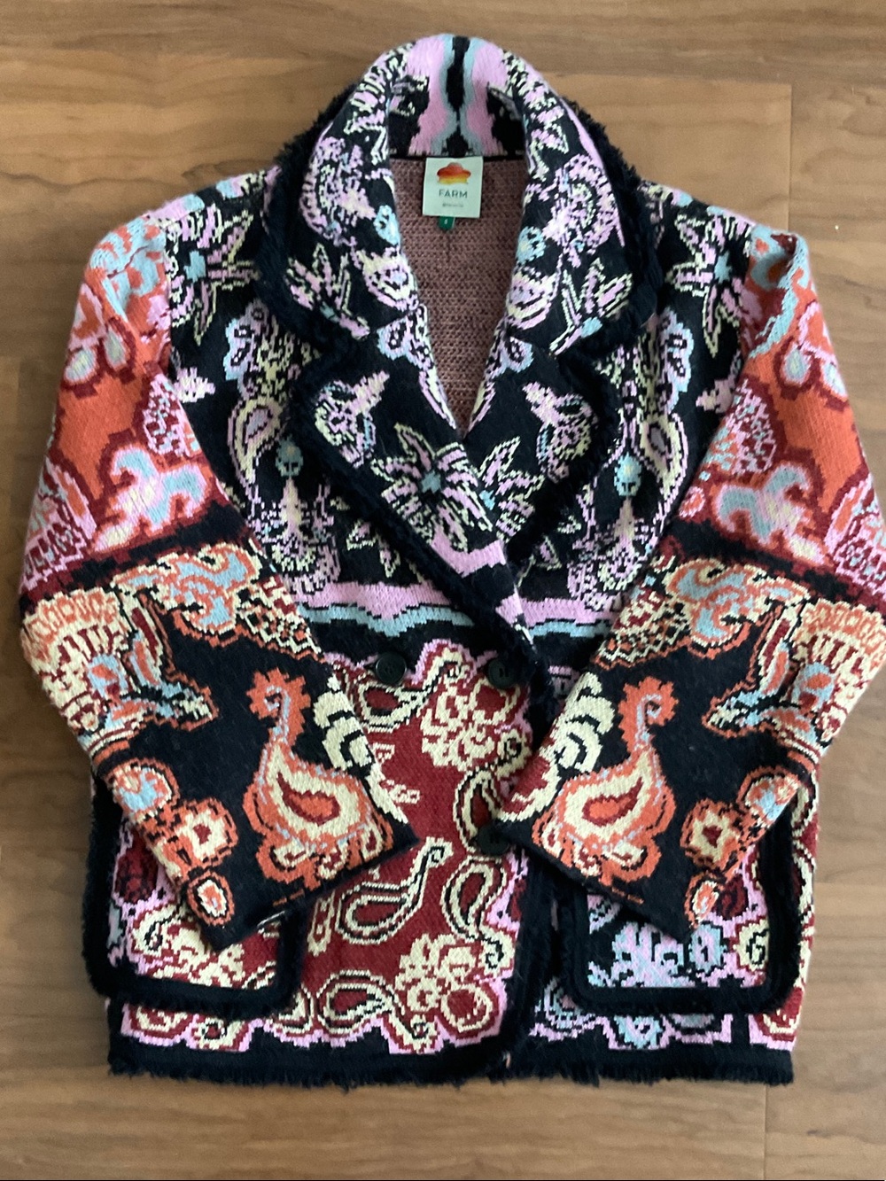 FARM Rio Black Sweet Mermaids sweater/blazer -small-Like New